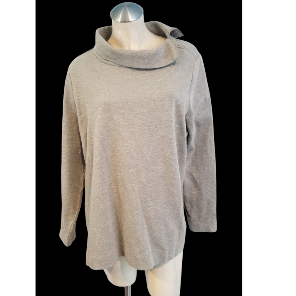 Martha Stewart Size 1X Gray Silver Sweater
